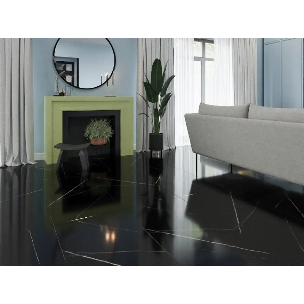 Керамогранит "Sonex" Saint Laurent Black High Glossy полированный 60x120 см 1.44 м2 цвет черный — купить в Нефтекамске