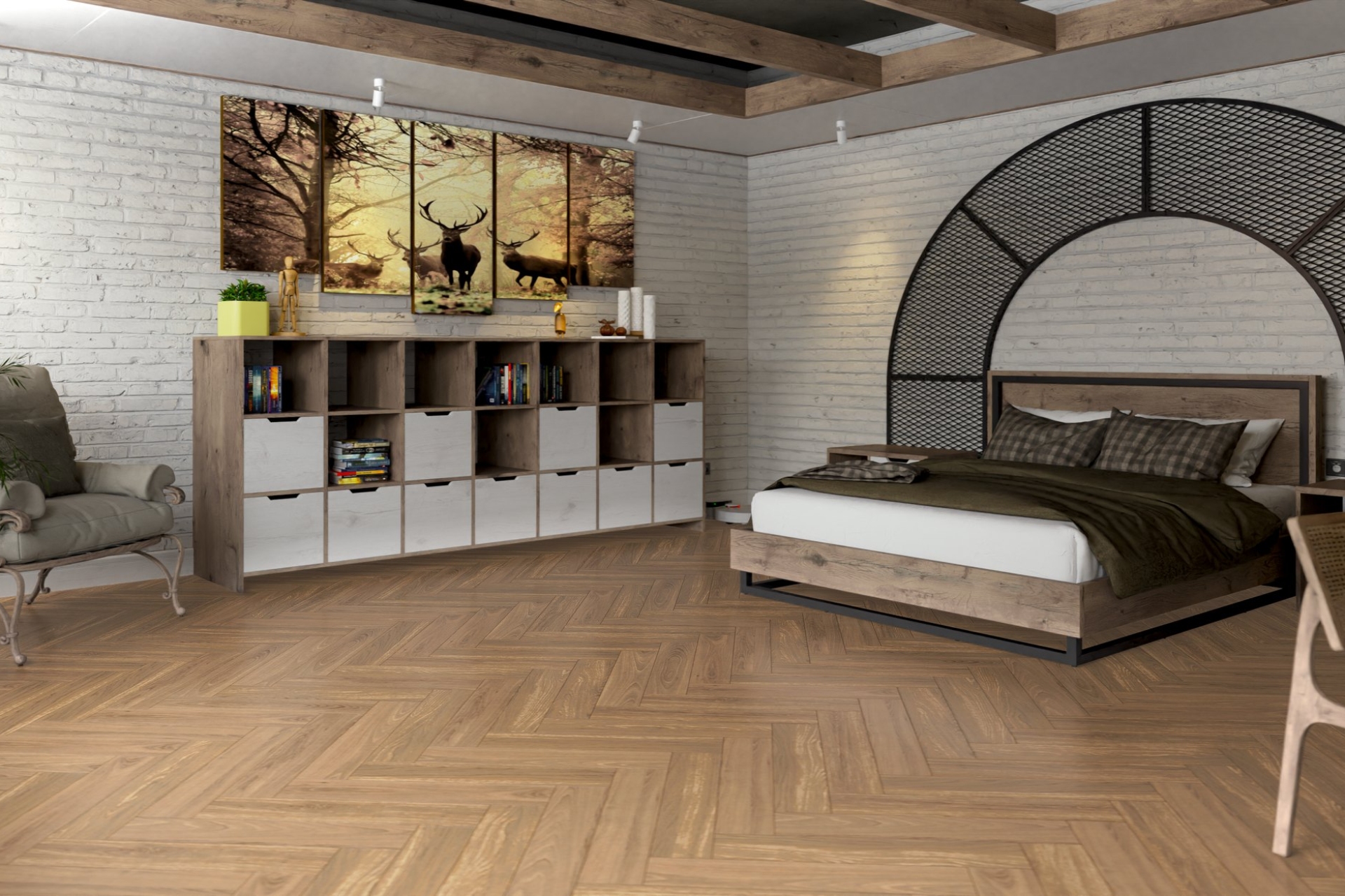 Инженерный паркет «Damy Floor» Натуральный (укладка елочкой) — купить в Нефтекамске