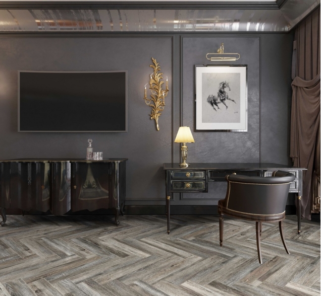 Виниловый ламинат SPC "Cronafloor" Herringbone Дуб Реймс (640*128*4,5 мм) — купить в Нефтекамске