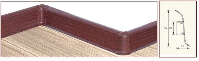 Плинтус "Идеал" пластиковый Комфорт Орех миланский (2500*22*55 мм) — купить в Нефтекамске